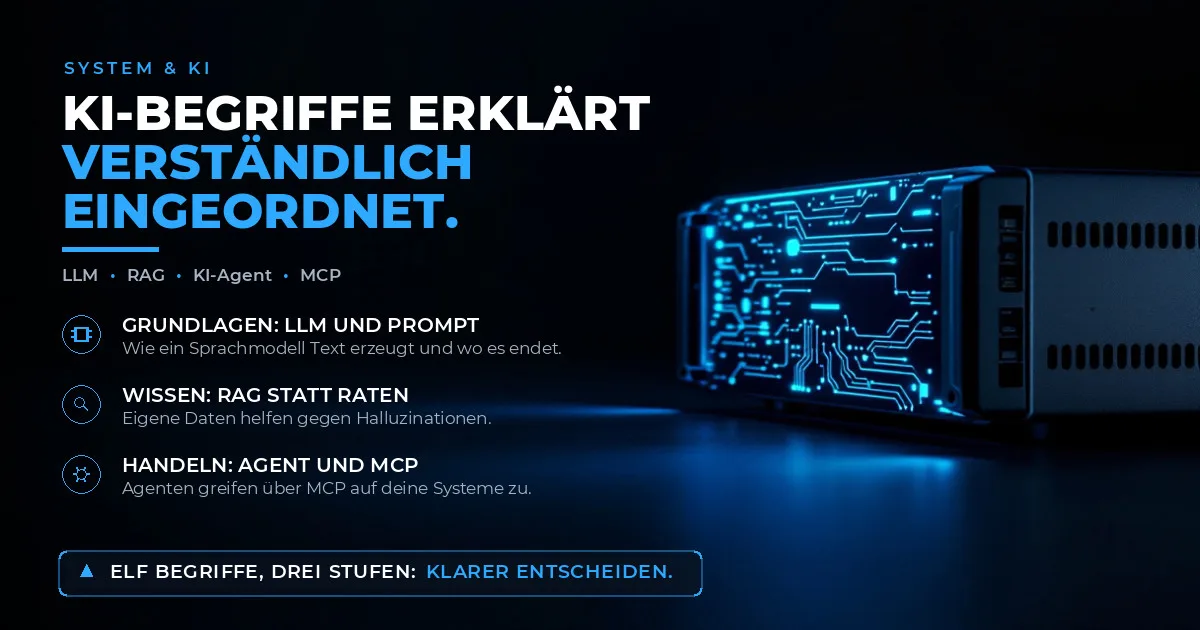 Abstrakter dunkler Hintergrund mit leuchtenden Schaltkreis- und Datenmotiven in Blau und Cyan am rechten Rand, Bokeh-Tiefe