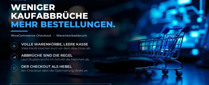 Chrom-Einkaufswagenmodell neben kontaktlosem Kartenlesegerät und Kreditkarte auf dunklem Tisch in kühlem Blaulicht, E-Commerce