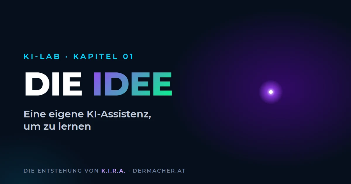 Titelbild Kapitel 1: Die Idee. Eine eigene KI-Assistenz, um zu lernen